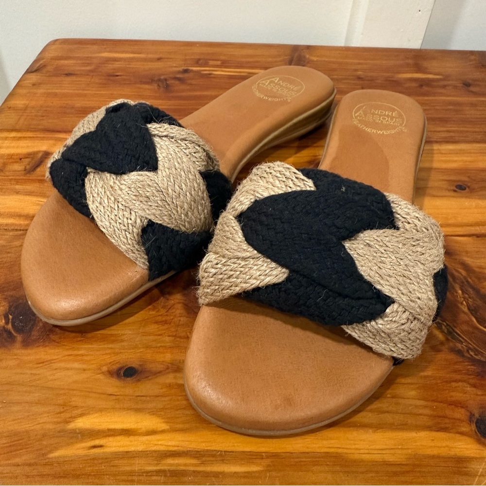 André Assous Nahala Knotted Raffia Featherweights™ Sandals - Picture 3 of 7